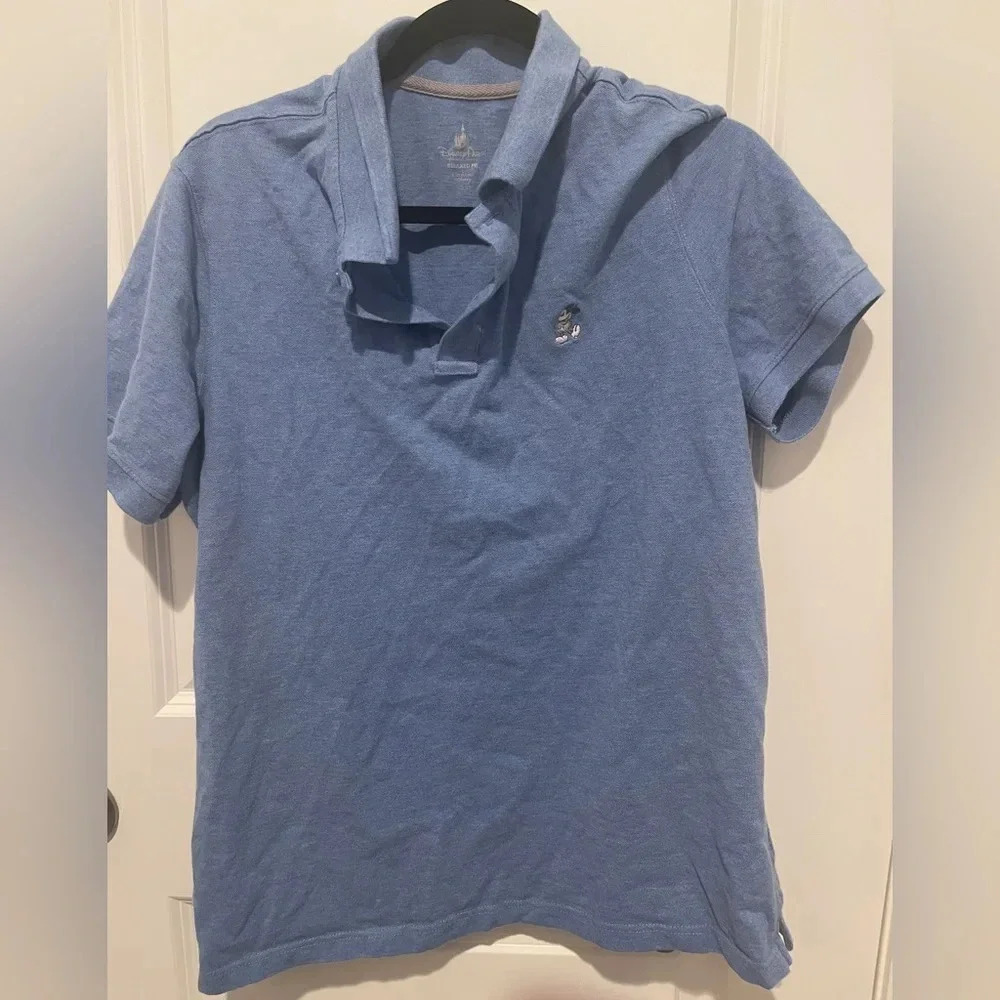 Disney Parks Mens Blue Relaxed Fit Short Sleeve Polo Shirt - Size L